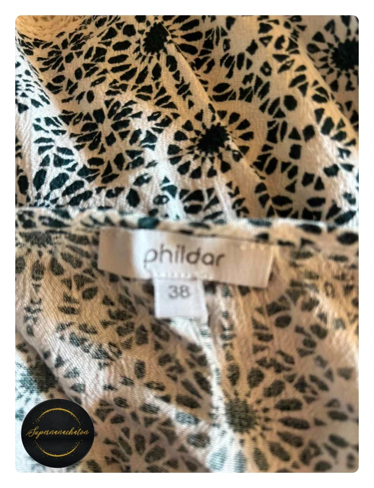 Túnica Azul y Blanca Phildar Estilo Boho / Encaje - Talla M / 38 – photo 5
